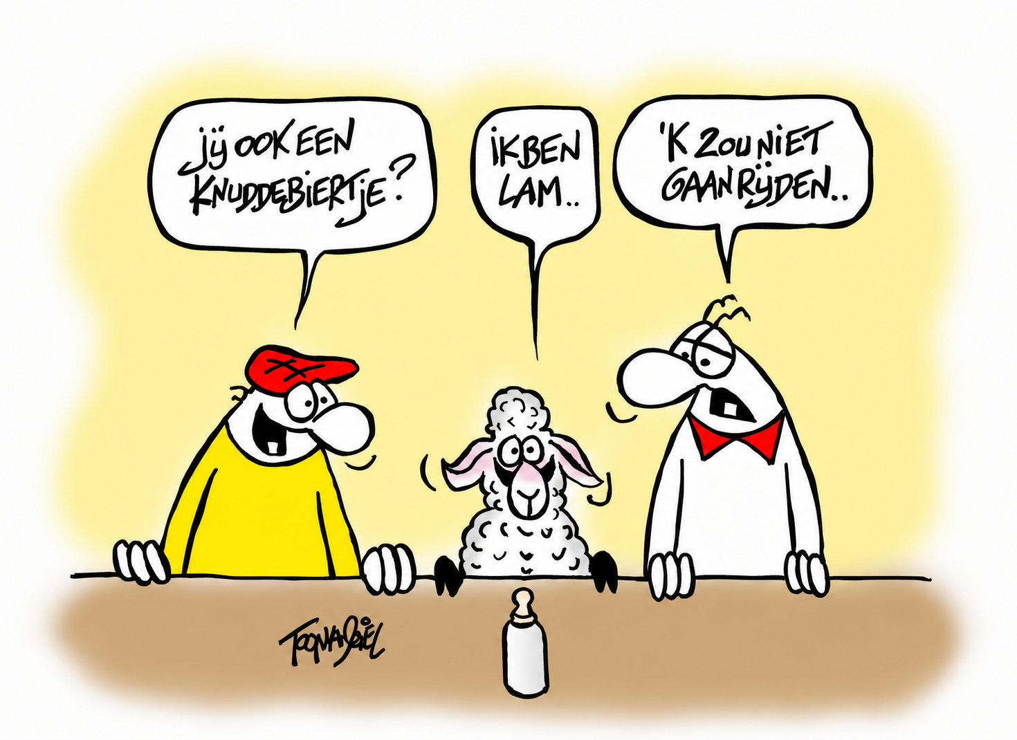 F.C. Knudde-strip van Toon van Driel bij Knudde Bier